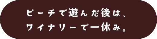 ビーチで遊んだ後は、ワイナリーで一休み